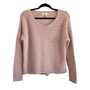 Old Navy Women's Size M Dusty Rose Pink Popcorn Stitch Textured Pullover Sweater